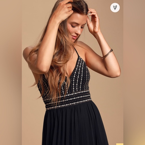 Glamorous Gala Black Embroidered Maxi Dress - Picture 4 of 11